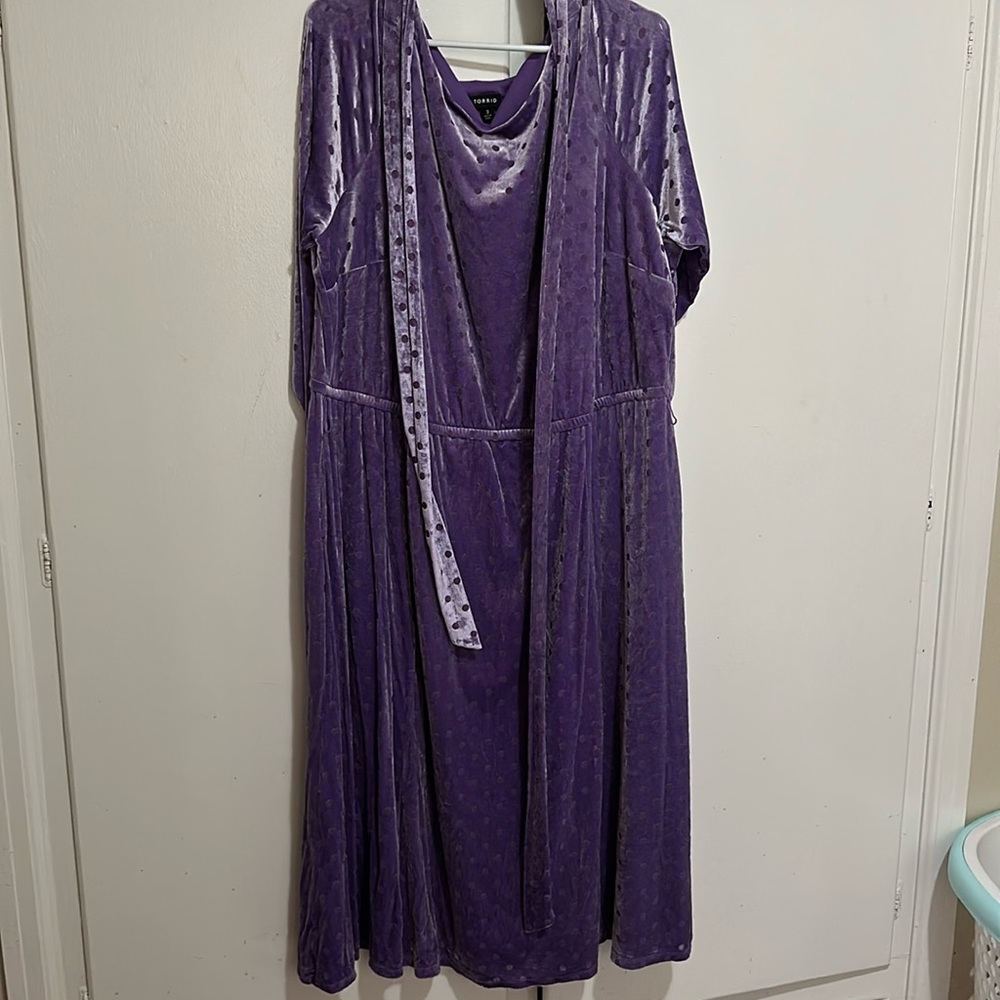 Velvet light purple dress